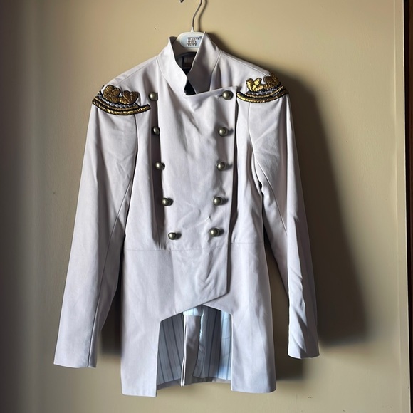 GRYPHON NEW YORK SzM Sgt Pepper band jacket tails epaulet military taupe - Picture 1 of 9